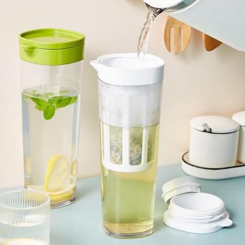 New Tea Pots Refrigerator Fruit Juice Lemonade Cold Water Kettle Rotating Water Filter Infuser Kettle Container Clear Kettle Pot