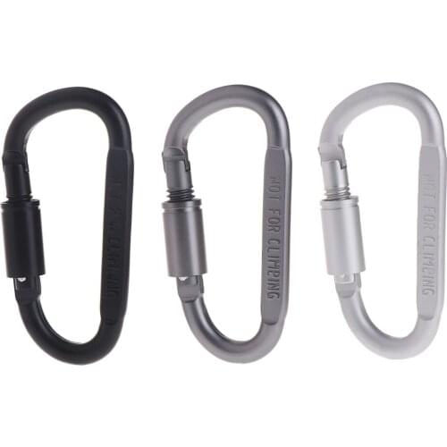 D Shaped Camping Carabiner Aluminum Alloy Locking Hook Ring Key Climbing Tools