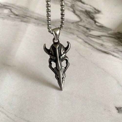 New Style Retro Mask Pendant Necklace Stainless Steel Pendant Mens Motorcyclist Hip Hop Party Jewelry Accessories