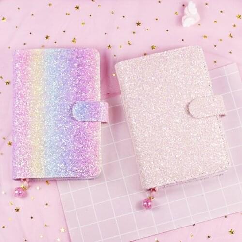 New candy Japanese sequin hardcover spiral notebook for girls,kawaii personal binder planner agenda organizer stationery A5A6