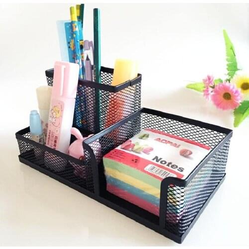Office Supplies Metal Black Creative Multi-functional Combination Pen Holder Desktop Storage Pen Barrel Iron Stationery