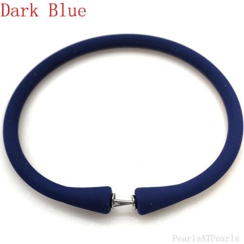 Wholesale 7.5 inches/180mm Dark Blue Rubber Silicone Band for Custom Bracelet