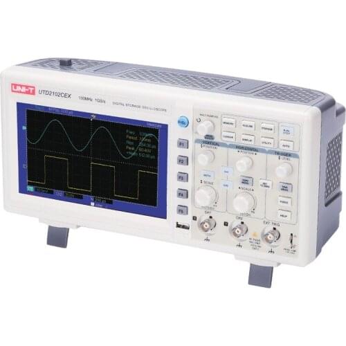 High Accuracy UNI-T UTD2052CEX/UTD2102CEX Digital Storage Oscilloscopes 2 Channels 100/200MHZ 1Gs/a Scopemeter 7 Inches LCD