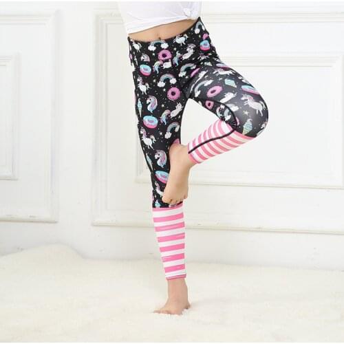 2018 Autumn Girls Rainbow Leggings Printed Cartoon Ice Cream Children Casual Fitness High waist Legging Kids Girls Pants