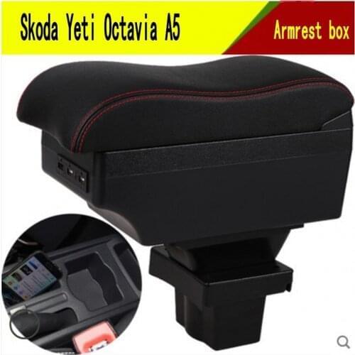For Car Skoda Yeti Octavia A5 Armrest Box central Store content Storage arm support elbow rest