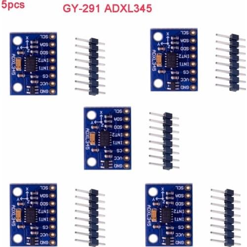 5pcs GY-291 ADXL345 3-Axis Digital Accelerometer of Gravity Tilt Sensor Module IIC SPI for Arduino AVR ARM MCU 3V-5V FZ0286