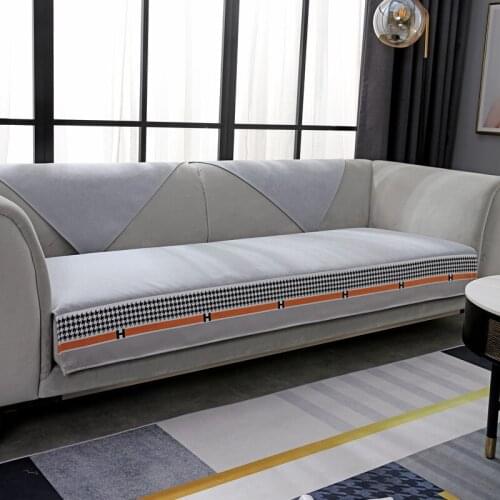 Gild Thicken Sofa Cover for Living Room Soft Sofa Cover Towel Cushion Solid Color Corner Decor Pets Non-slip Couch Slipcovers