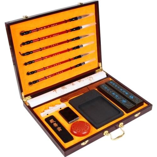 Paper Cutter Chinese Calligraphy Brush Pen Set Woolen Hair Brush Pen Weasel Hair Painting Brushes Set Chinese Painting Brush Set