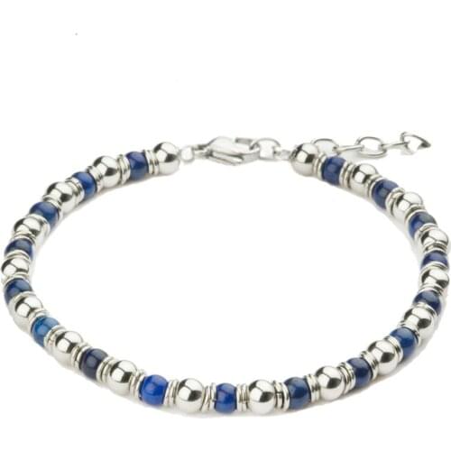 Runda 2021 Summer Fashion Men Stainless Steel Bead Bracelets Christmas Jewelry