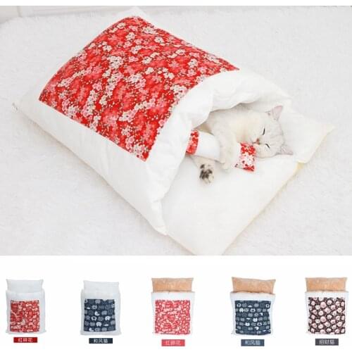 Removable Dog Cat Bed Cat Sleeping Bag Sofas Mat Winter Warm Cat Doghouse Pet Bed Puppy Kennel Nest Cushion Pet Products