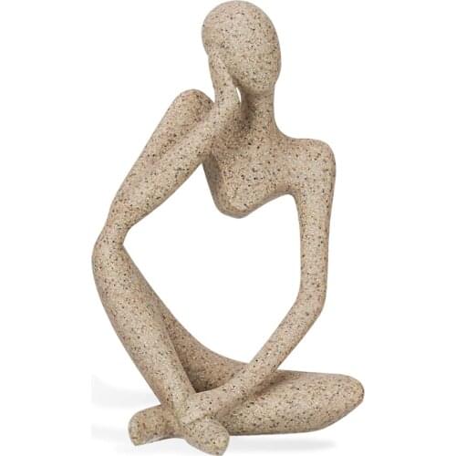 Sandstone Resin Thinker Style Abstract Sculpture Statue Collection Figurines Home Office Bookshelf Desktop Decoration
