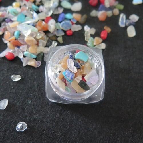 1Jar Mixed-Color Natural Stones Nail Art Decoration Nail Art Stones
