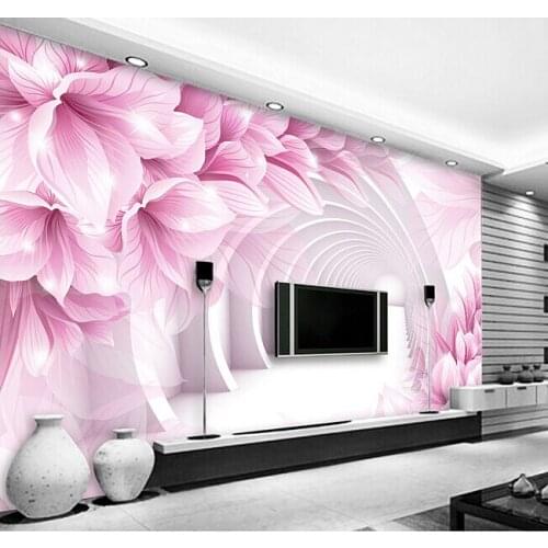 Wholesale 3d papel de parede modern flower 3d wall mural wallpaper for living room TV background 3d photo mural wall fresco