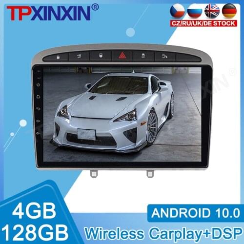 Android 10.0 Carplay 4+128G For Peugeot 308 308SW 408 2012-2015 Radio Recorder Multimedia Player Stereo Head Unit GPS Navigate