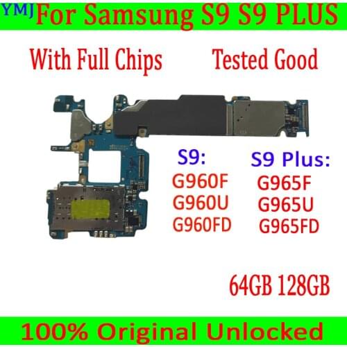 64GB/128GB For Samsung Galaxy S9 Plus G960F G960FD G960U G965F G965U G965FD Motherboard Full Unlocked Android OS Original Board
