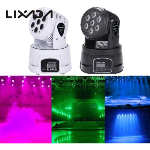 Lixada 7LED 105W RGBW 9/14 Channel DMX512 Mini Rotating Moving SHead tage Light Effect Lamp for DJ Disco KTV Party Live Show