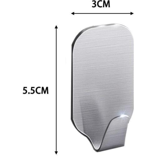 8 PCs/Set Clothes and Coat Wall Hanging Bathroom Hook Kitchen Towel Bag Keychain 304 Stainless Steel Robe Hook Self-Adhesive