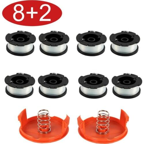 8pcs String Trimmer Spool Replacement for Black and Decker AF-100 30 feet 0.06 inch Auto Feed Single Weed Eater with RC-100-P