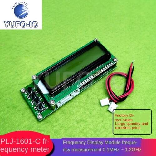Free Ship 1pcs PLJ-1601-C Frequency Meter Frequency Display Module 0.1MHz ~ 1.2GHz Frequency Measurement