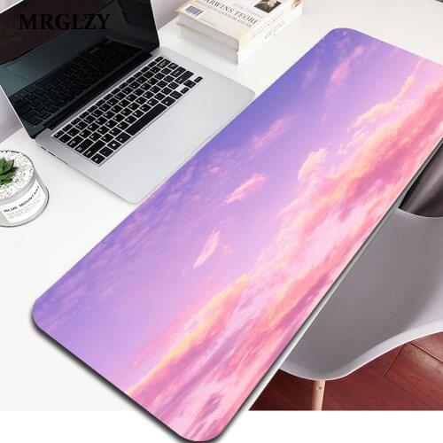 Sky Clouds Large Desk Mats Mouse Pad Gaming Pink Deskpad Office Carpet Table Mat Keyboard Pc Gamer Desks Gaming Accessories Xxl