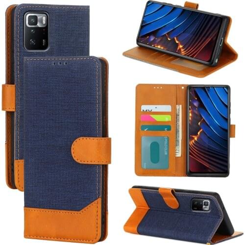 X3GT Cloth Pattern Phone Leather Case For POCO X3 GT Cover Flip Wallet Magnetic Card Book For Xiaomi POCO X 3 GT Case Etui Bag