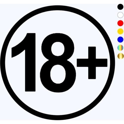 CK20225# Funny Vinyl Decal 18+ Car Sticker Reflective Waterproof Stickers on Truck Bumper Rear Window