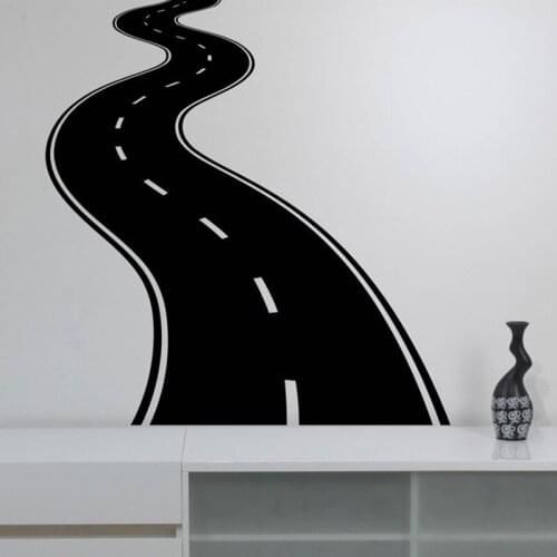 Curved Road Wall Sticker Traffic Speedway Vinyl Decal Highway Horizontal Winding Way Art Racing Decorations for Home A13-007