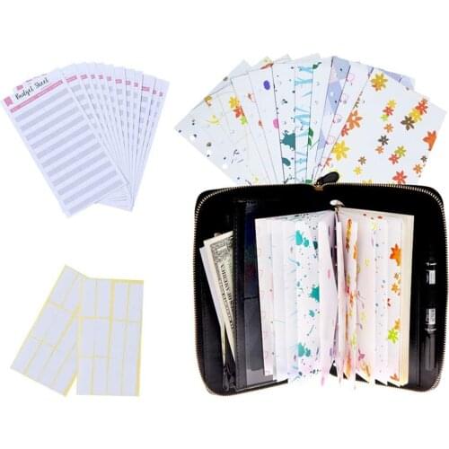 Cash Envelope Wallet All in One Budget System with 12 Cash Envelopes & Budget Sheet and Label for Budget Binder Money Organizer