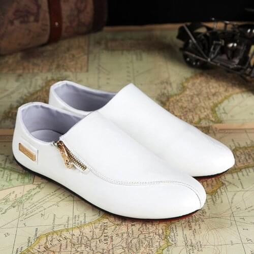 Leather Mens Loafers Fashion Handmade Moccasins Soft Leather tenis masculino adulto White Slip On Mens Boat Shoes