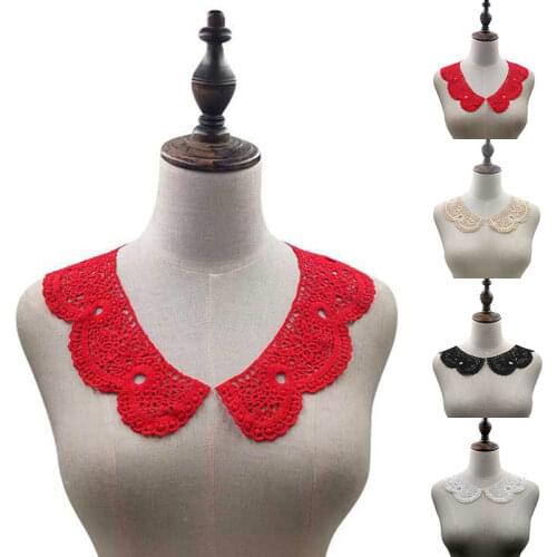 Hot sale White Lace Collar Guipure Floral Lace Fabric Trim DIY Embroidery Lace Neckline Sewing Applique trim Clothing Accessory