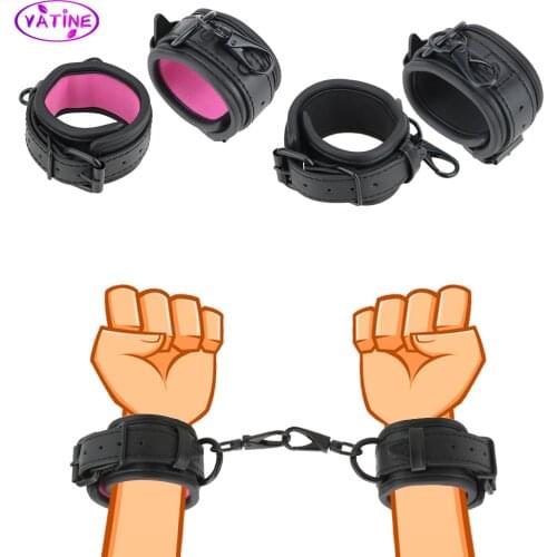 VATINE Sex Shop SM Bondage Handcuffs PU Sex Toy Sex Tools For Couples Erotic Toys Harness Slave Sex Game Accessories Adjustable
