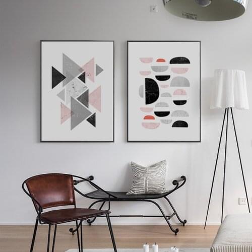 Nordic geometry color block polygon Wall art canvas print painting Abstract Wall Pictures for Living Room morden Home decor