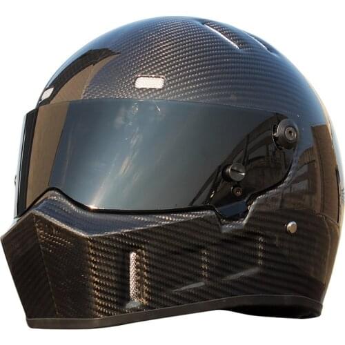 DOT Approved Safe Motorcycle Helmet Full Face Carbon Fiber Road Racing Helmet Man Vintage Motor Car Stig Karting Helmet