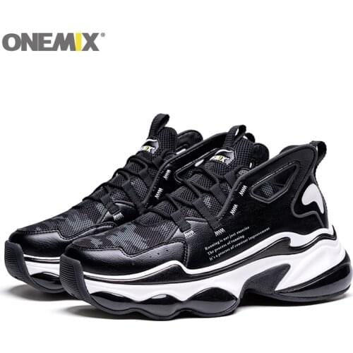 ONEMIX Mens Running Shoes Black Breathable Mesh Sneakers for Woman Reflective Damping Lightweight Sport Shoes Walking Shoes