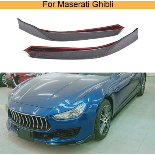 Car Front Bumper Splitters Lip Spoiler For Maserati Ghibli Base Sedan 2018 2019 Front Bumper Lip Splitters Carbon Fiber