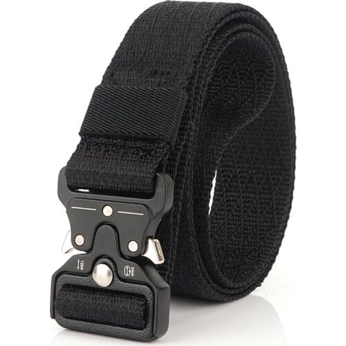 Fashion Belts For Men 3.2CM Width Durable Nylon Tactical Designer Mens Belts For Jeans Pants Metal Buckle Canvas Work Belt New