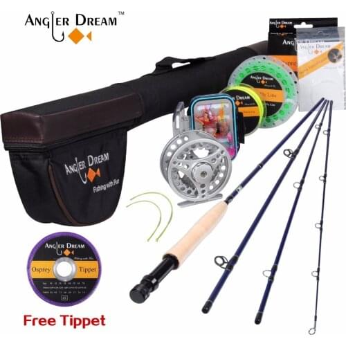 Angler Dream 5/6 WT Fly Fishing Rod Set 2.7M (9FT) Fly Rod and Fly Reel Combo with Fishing Lure Line Box Set Fishing Rod Tackle