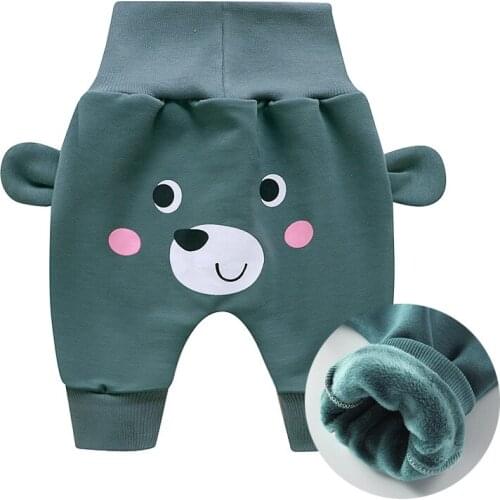 Baby Boys Girls Pants 2021 New Fashion Cartoon Animals Pants for Kids Children Winter Warm Trousers