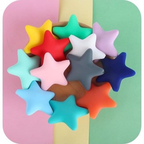 Silicone beads multicolor baby teether food grade baby pacifier toy pacifier chain necklace DIY accessories