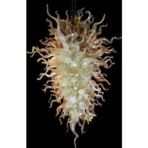 Modern Art Deco Handmade Blown Glass Chihuly Style Large Hanging LED Chandelier Lighting for Villa Decor