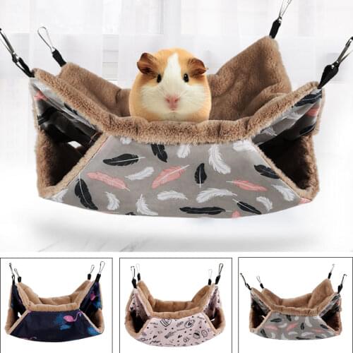 Warm Hamster Hammock Soft Double Layer Chinchilla Squirrel Hanging Nest Small Pet Hamster Houses Cotton Beds Pets Supplies