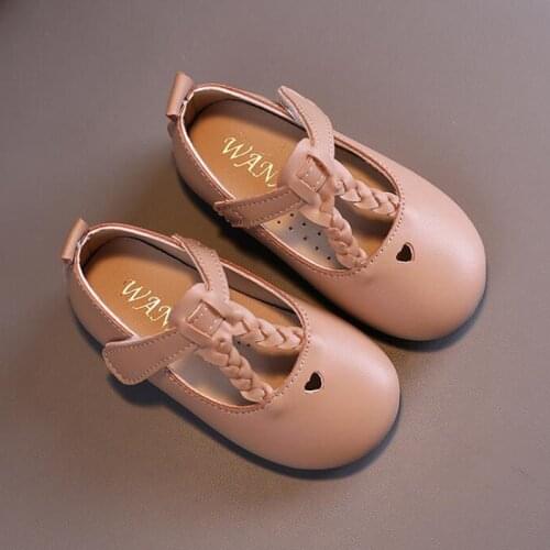 YWPENGCAI Spring Autumn Girls Soft PU Leather Shoes T-strap Flats Little Toddler Girl Shoes Size 21-30