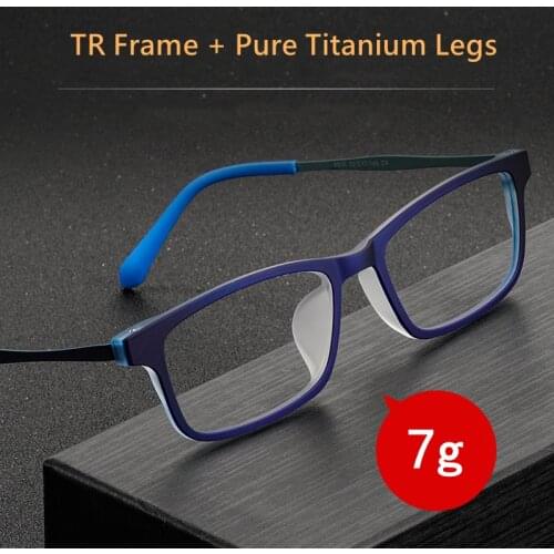 TR90 Pure Titanium Spectacle Frame Men And Women Ultra Light Comfortable Full Frame Square Myopia Optical Spectacle Frame 8806