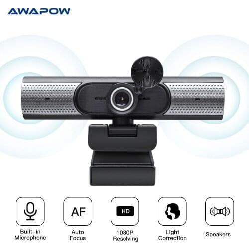 Webcam 1080P With Speaker Dual Microphone Full HD Autofocus Web Cam USB Connection PC Computer Camera Used For Video Conferencin