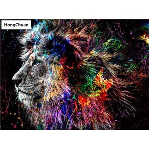 Domineering lion animal 5D DIY full square/round diamond painting, diamond embroidery diamond cross stitch home decoration gift