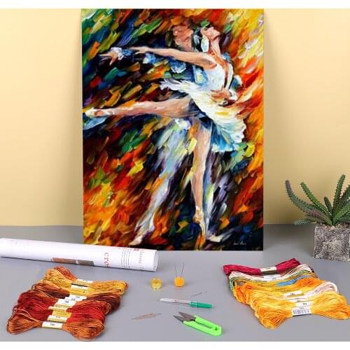 Romeo And Juliet Printed Water-Soluble Canvas 11CT Cross-Stitch DIY Embroidery Patterns DMC Threads Knitting Wholesale