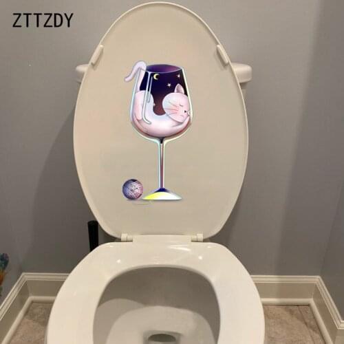 ZTTZDY 11.7*24.2CM Creative Cats Children BedRoom Home Decor Personality Wall Decal Toilet Sticker T3-0105