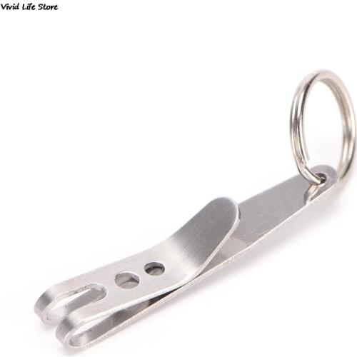 Utility Suspension Clip Stainless Steel buckle Set Keychains Mini Key Ring Outdoor Camping Survival Tool 1pc