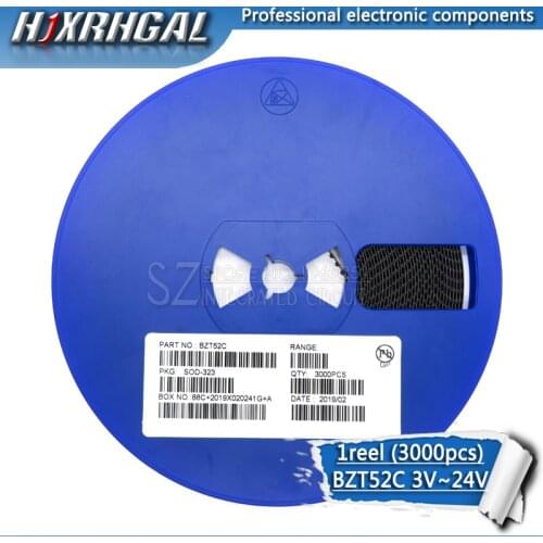 3000PCS SOD-123 Zener diode BZT52C8V2 BZT52C7V5 BZT52C6V8 BZT52C6V2 BZT52C5V6 BZT52C5V1 BZT52C4V3 BZT52C3V9 BZT52C3V6 HJXRHGAL