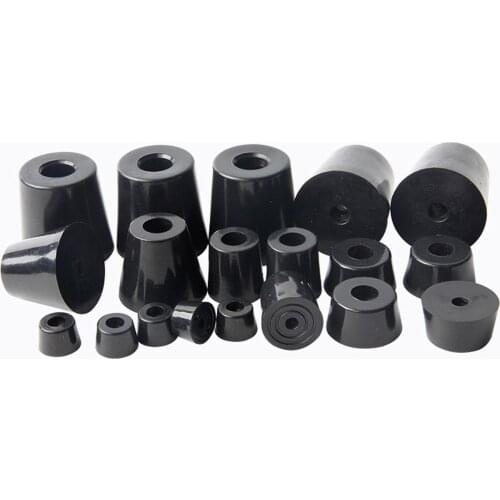 O/D 11mm To 40mm Black Rubber Machine Foot Pad Feet Without Steel Washer Non-slip Furniture Table Conical Protector